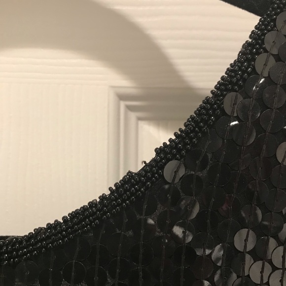 Vintage black sequin dress size large - Picture 3 of 6